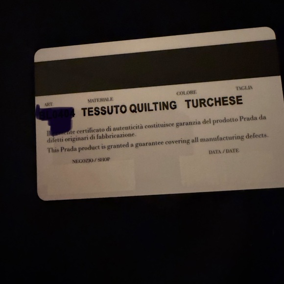 PRADA TURQUOISE QUILTED WITH COA DUSTBAG - Picture 13 of 16